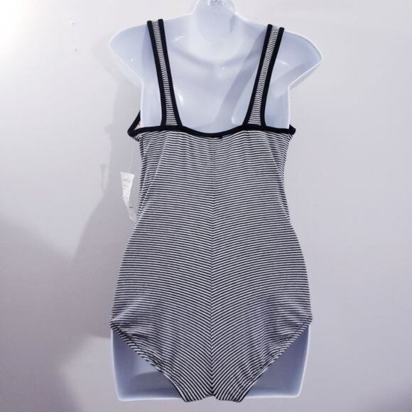 My Choice Black and White Stripe Seashell Maternity Swim Suit Size Small - Picture 4 of 8